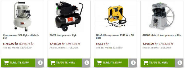 køb en 12v kompressor med tank